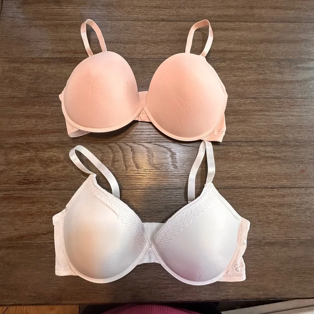 Jessica Simpson Bra bundle 42D Full‎ Coverage Lined Adjustable Straps Pink White